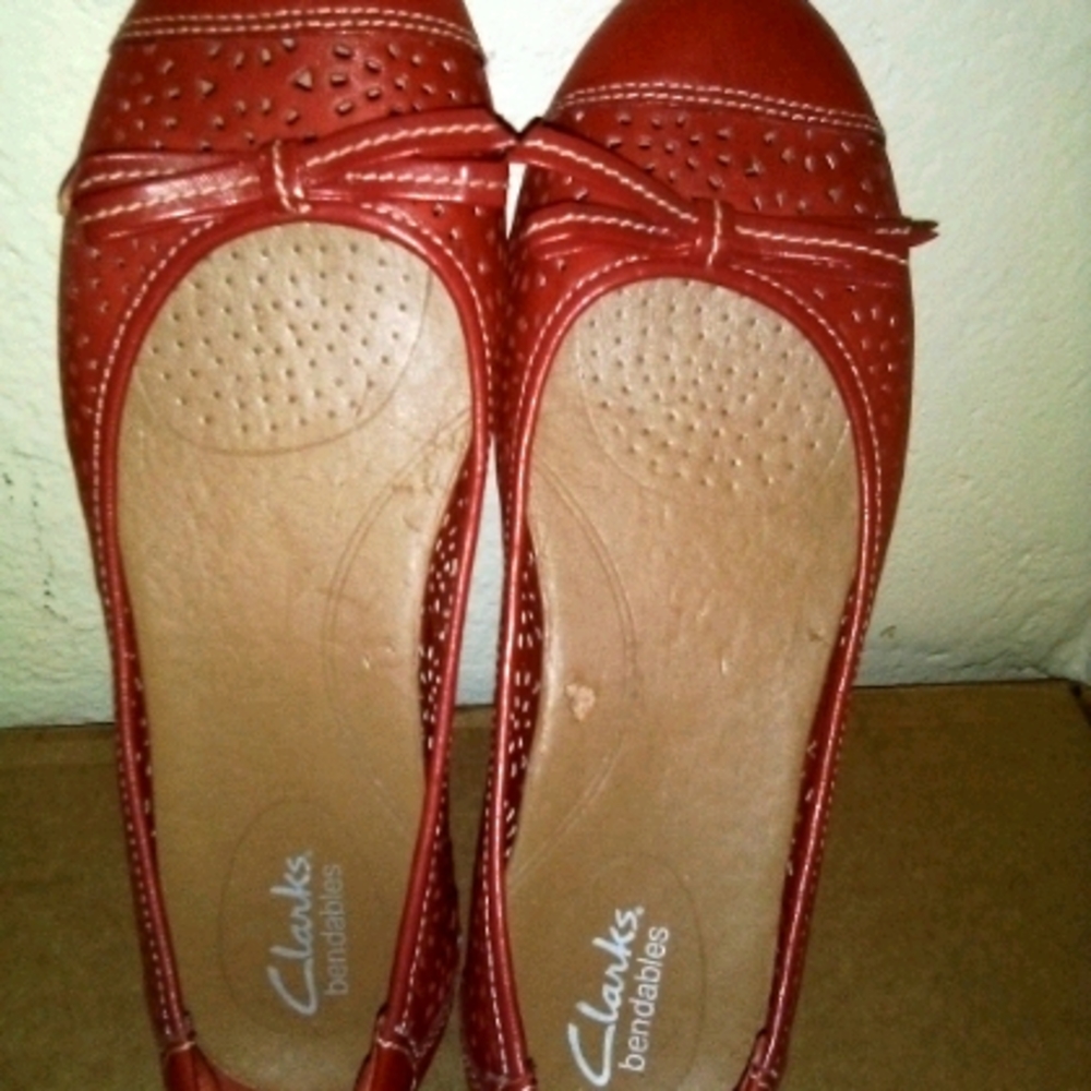 Clarks Leather Red shoes